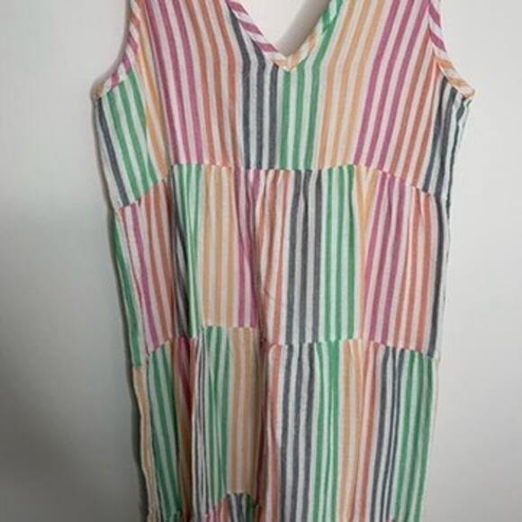 Marine Layer Sleeveless Corinne Rainbow Striped Maxi Dress Small - Picture 11 of 16